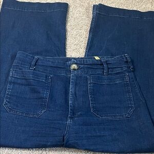 Maeve The Colette Dark Blue Women's Wide Leg High Rise Jeans 30 Anthropologie
